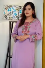 lavender color dubai silk fabric co ords set