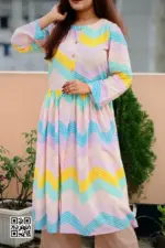 multi colour printed viscose frock