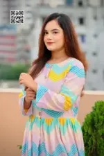 multi colour printed viscose frock
