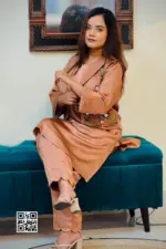 light coffe color silk fabric coaty set