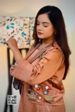light coffe color silk fabric coaty set