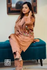 light coffe color silk fabric coaty set