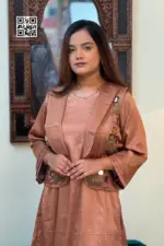 light coffe color silk fabric coaty set