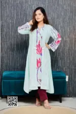 light paste & koliza color screen printed shrug set