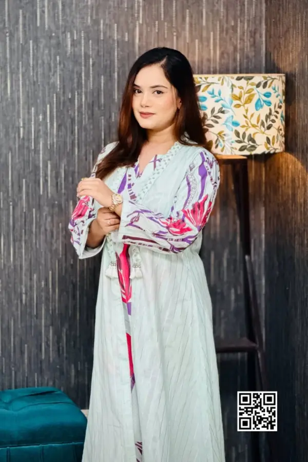 light paste & koliza color screen printed shrug set