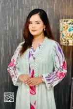 light paste & koliza color screen printed shrug set