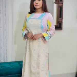 pink multi color printed viscose screen printed co ords set