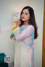 pink multi color printed viscose screen printed co ords set
