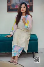 pink multi color printed viscose screen printed co ords set