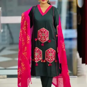 dark bottle color fancy viscose screen printed co ords set