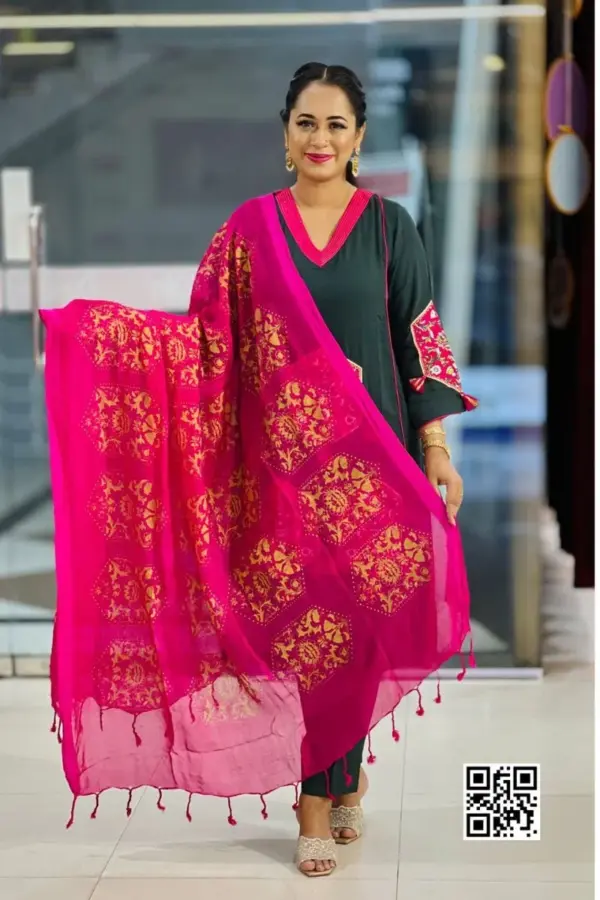 dark bottle color fancy viscose screen printed co ords set