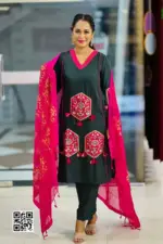 dark bottle color fancy viscose screen printed co ords set