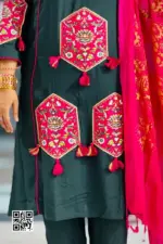 dark bottle color fancy viscose screen printed co ords set