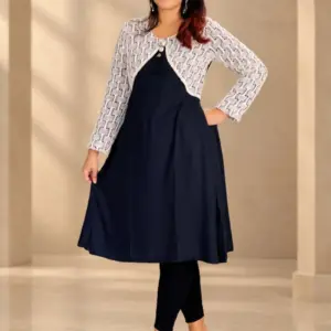 black color fancy viscose hand worked tunic