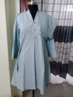 powder blue color cotton jacquard co ords set