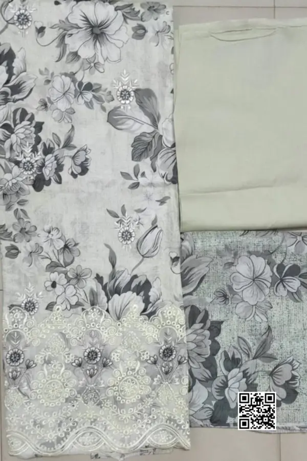 fresh mint color unstitched cotton salwar suit