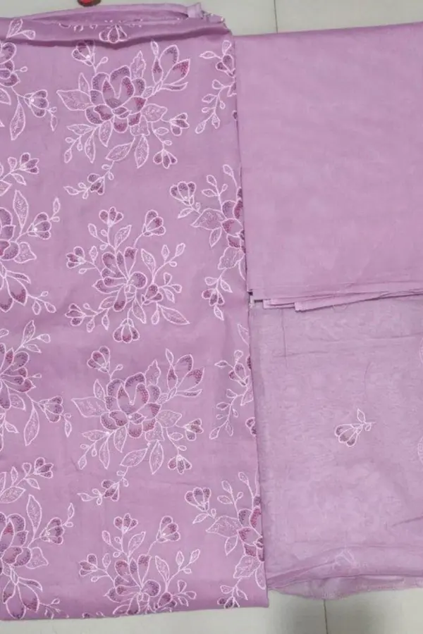 pink color cotton unstitched salwar suit