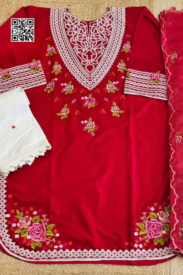 navy blue color cotton machine embroidered salwar suit (copy)