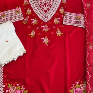 navy blue color cotton machine embroidered salwar suit (copy)