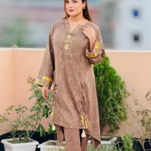 dusty olive color viscose screen printed co ords set
