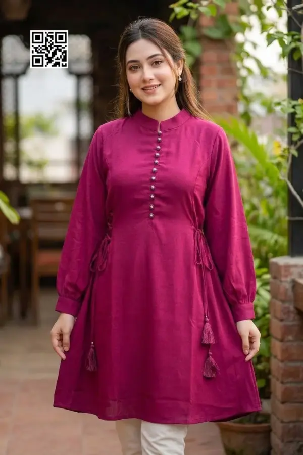 burgundy cy micro crepe jacquard tops