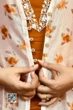 vanilla cream & sunset orange screen printed shrug set