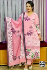 sweet pink color viscose screen printed salwar suit (unstitched)
