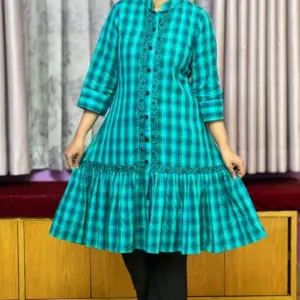 sea green jacquard cotton midi