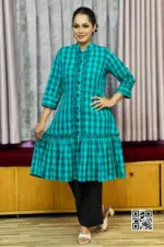 sea green jacquard cotton midi