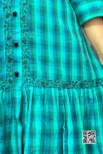 sea green jacquard cotton midi