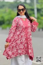 dark onion color viscose jacquard screen printed tunic