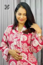 black and white color printed linen fabric tunic