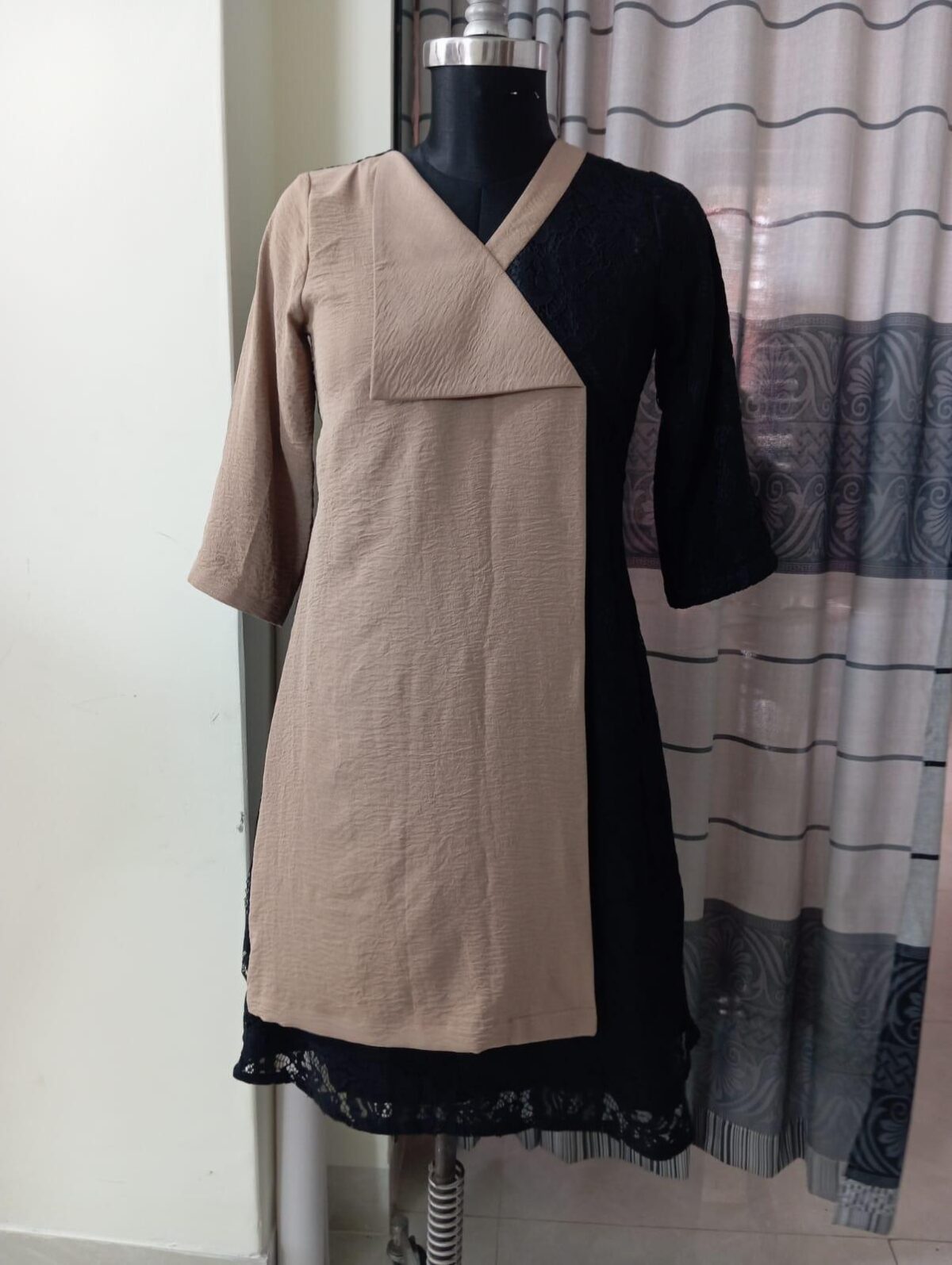 black color net fabric tops