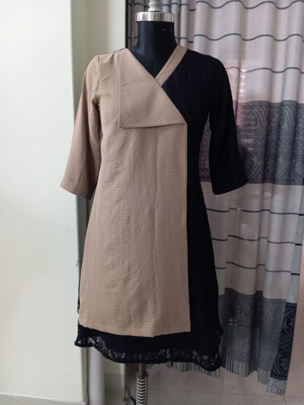 black color net fabric tops