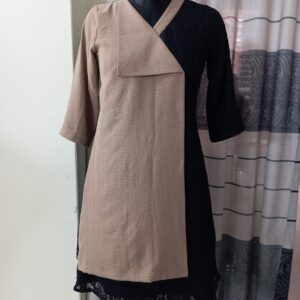 black color net fabric tops