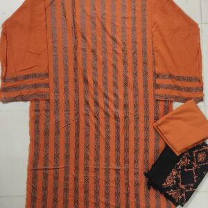 sunset orange viscose screen printed salwar suit