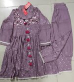 light onion hand embroidered and screen printed co ords set