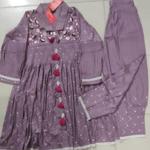 light onion hand embroidered and screen printed co ords set