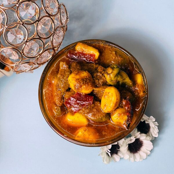 homemade spicy olive pickle (জলপাইয়ের ঝাল আচার)